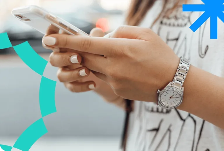 Person using smartphone to use Snap Deposit.